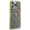 GUESS futerał do IPHONE 16 Pro kompatybilny z MagSafe GUHMP16LHG4PRTGW (IML Metal Glitter 4G Circle Triangle) brązowy